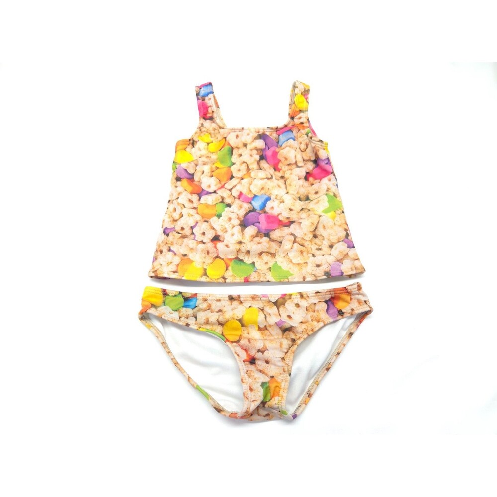 Zara Terez Tankini Swimsuit Girl 12 Marshmallow Cereal Print 2-Piece Set